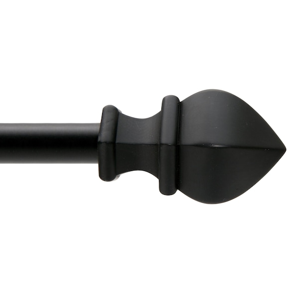 Kenney Mfg Kenney Waverly 3/4" Fast Fit Easy Install Decorative Window Curtain Rod, 42-120", Black KN80803NP - main